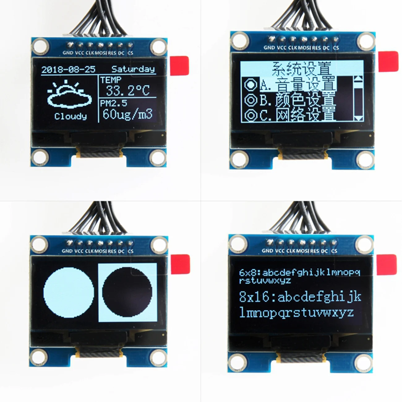 1.3 Inch OLED Module White/Blue SPI/IIC I2C Communication Color 128X64 Driver SH1106 4pin/7pin LCD Display Module