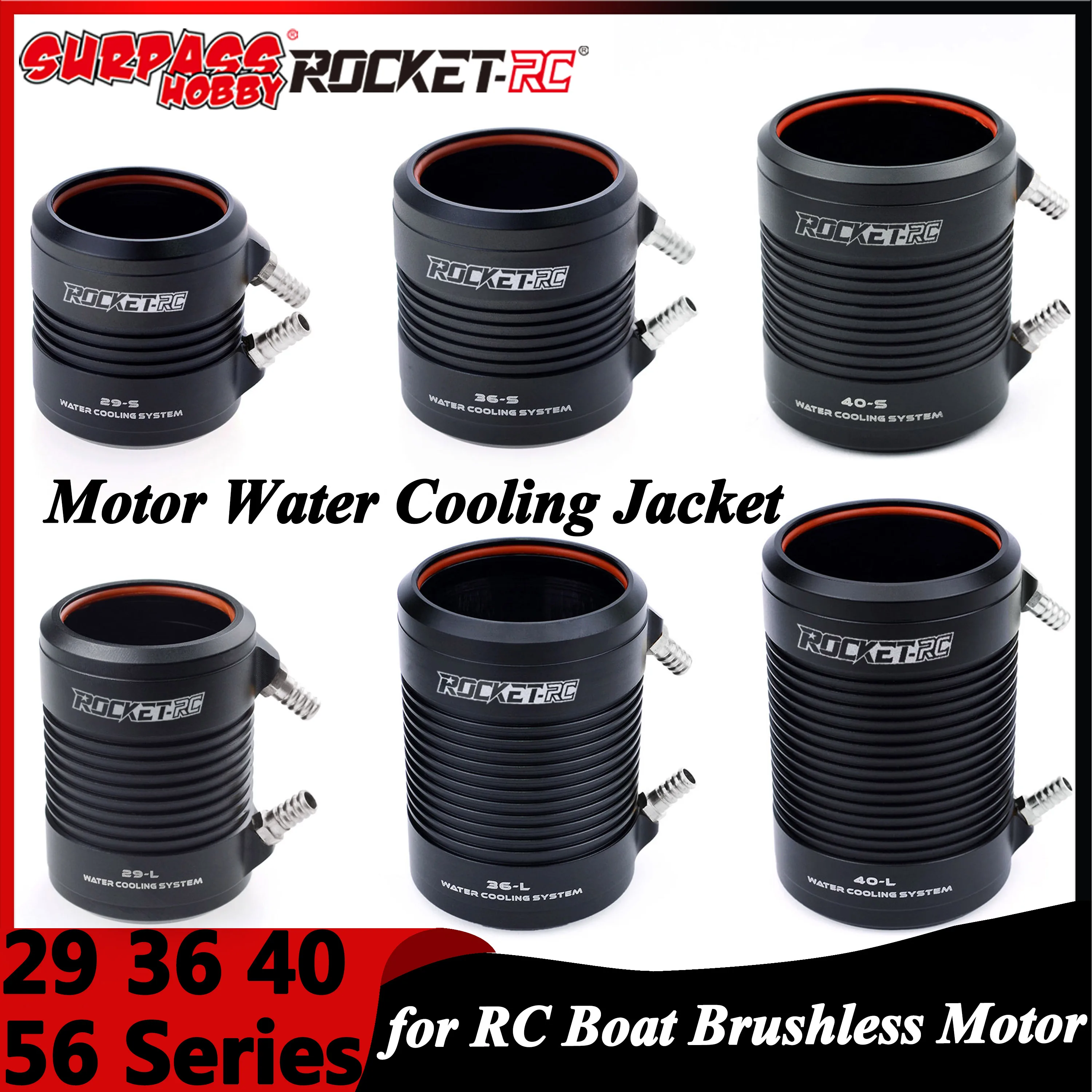 Rocket Waterkoeling Jas Cover 29-S 29-L 36-S 36-L 40-S 40-L 56-S 56-L voor 2948 3660 4074 4092 5682 Borstelloze Motor RC Boot