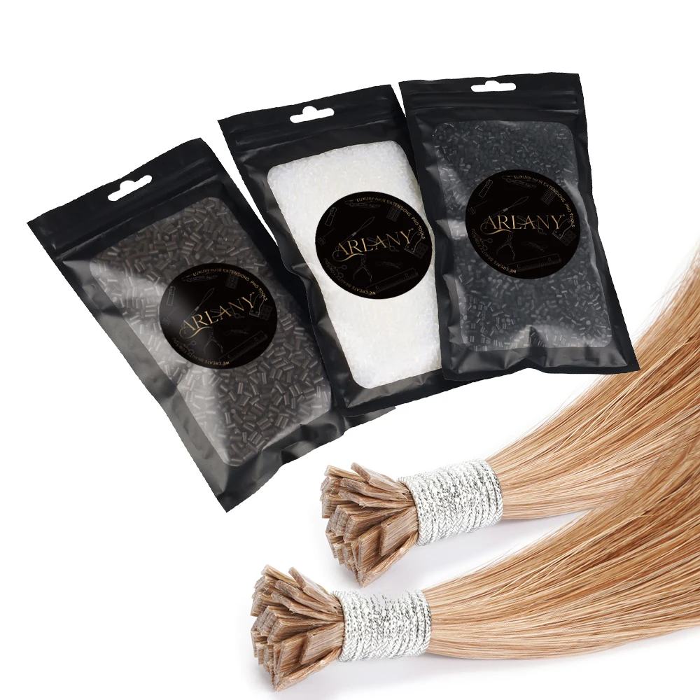 

ARLANY Итальянские кератиновые гранулы-клей 50 г – Предварительно склеенные гранулы для наращивания волос методом фьюжн (K-тип), термоклеевые гранулы