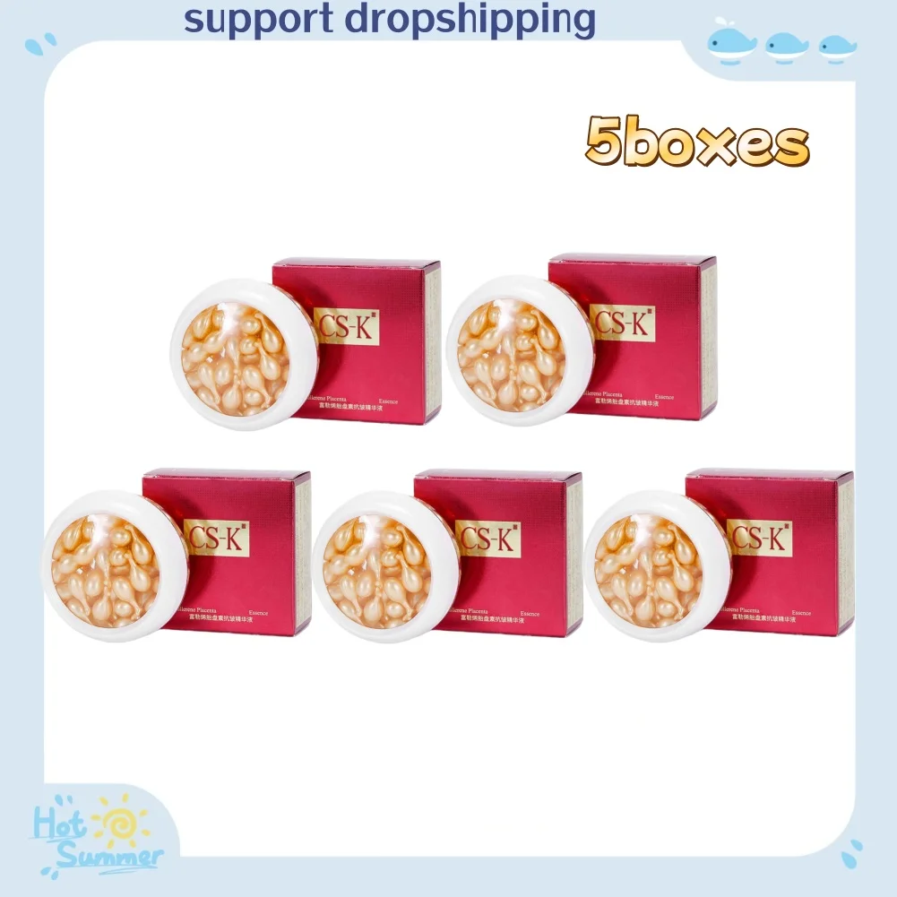 

5 коробок, фуллеренная эссенция плаценты для лица, сыворотка с плацентой, омоложение, увлажняющий уход за кожей, ретинол, антивозрастной уход за лицом