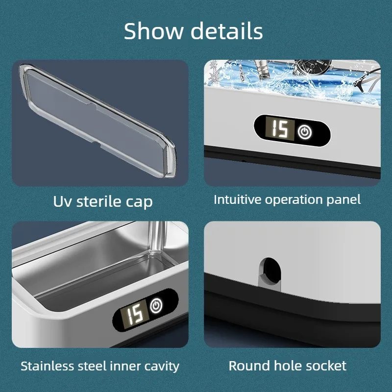 650ML Ultrasonic Cleaning Machine, Glasses Cleaning Machine, Large Capacity Jewelry Braces Cleaning Machine
