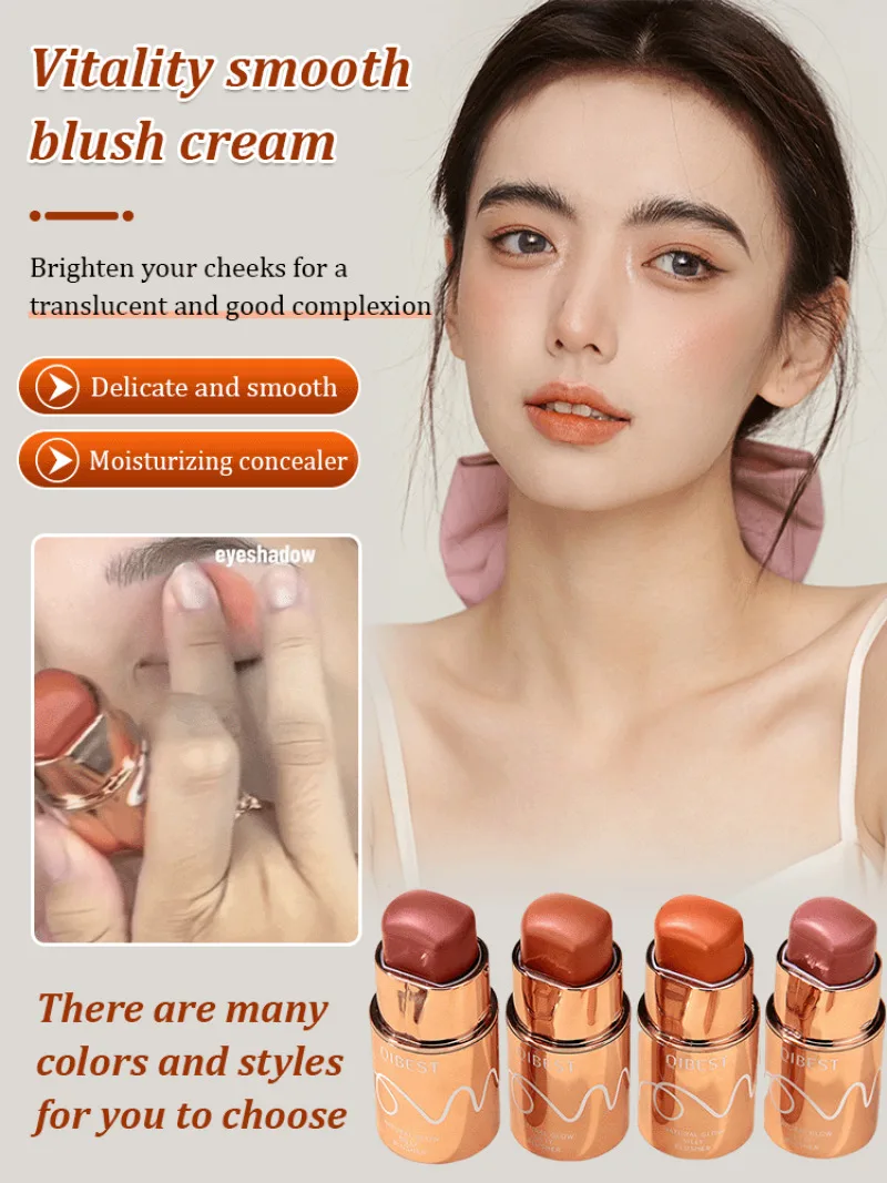 Blush Stick Gezicht Verhelderende Make-Up 3-In-1 Ogen Wang En Lip Tint Waterdichte Langdurige Blush Crème Multifunctionele Cosmetica