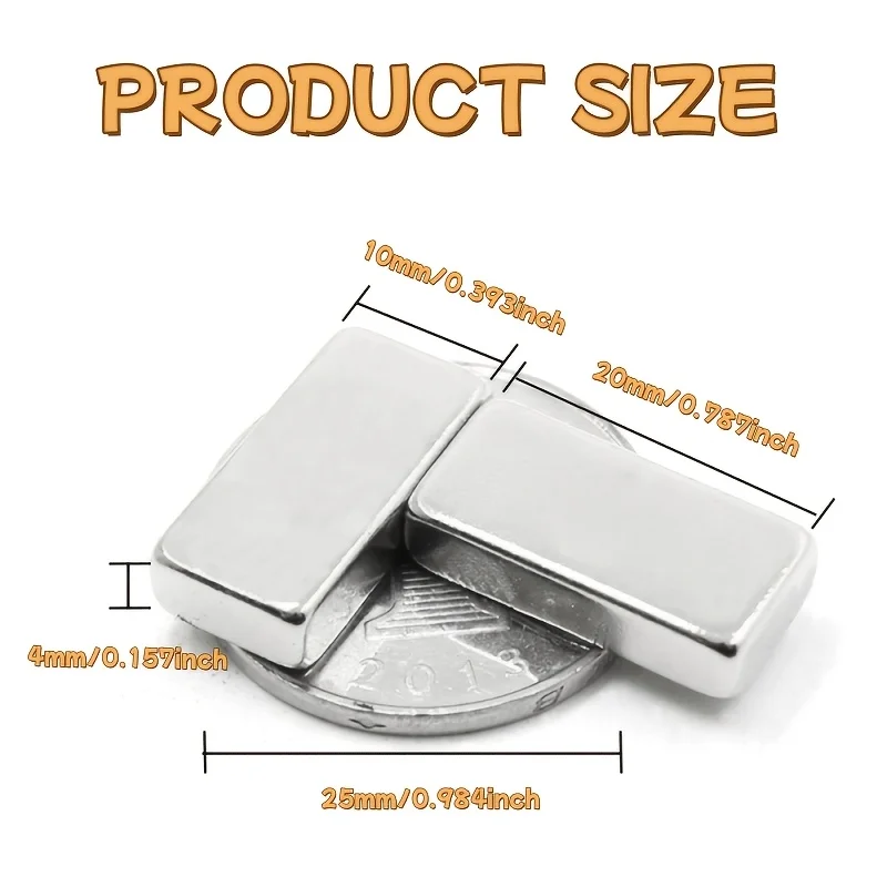 10pcs 20×10×4mm Square Magnets - Heavy-Duty Storage & Seasonal Decor (Halloween/Christmas)