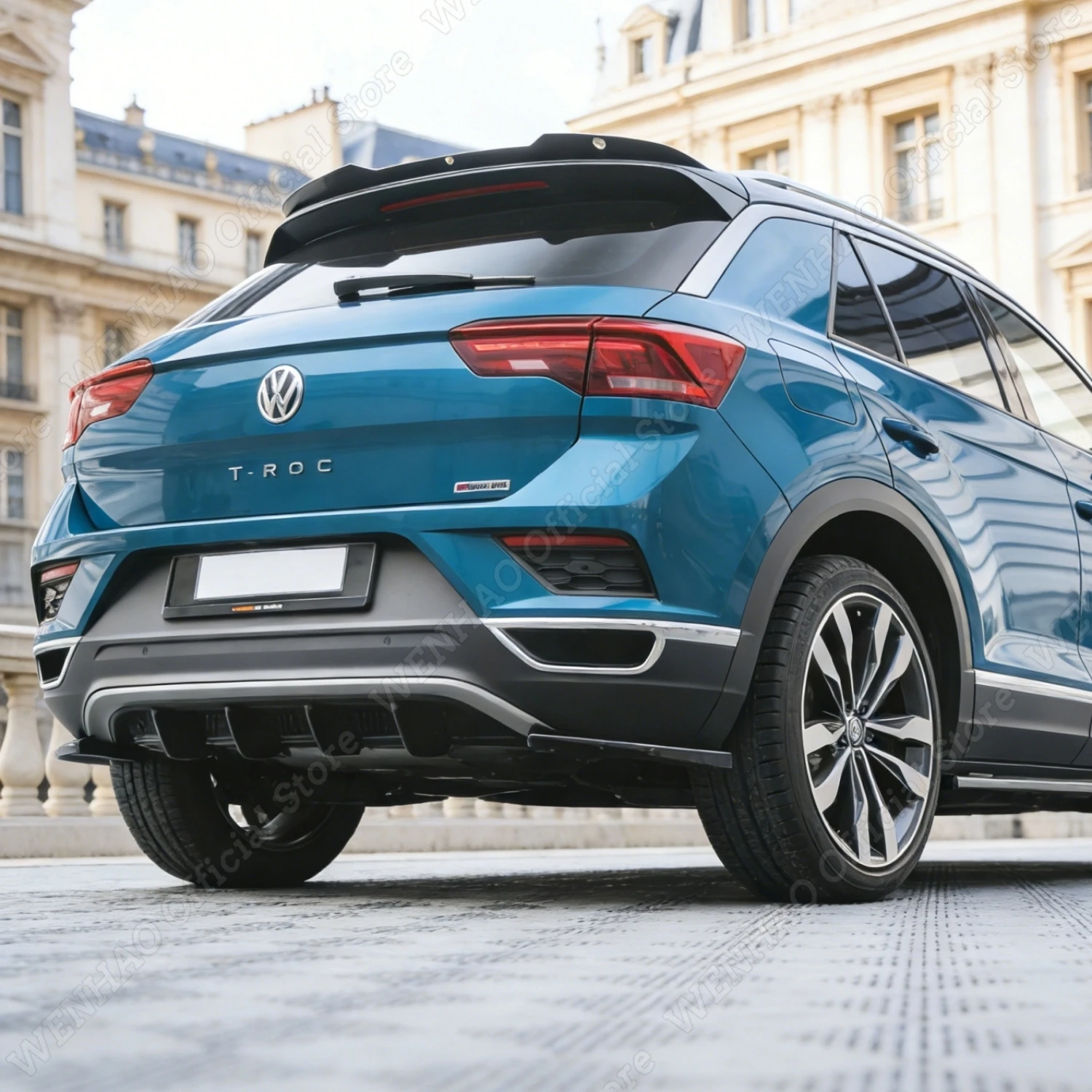1:1 Maxton Style Heckdiffusor für Volkswagen T-ROC Mk1 TSI TDI 2017-2021 Vor-Facelift Tuning Heckstoßstangen-Verkleidung Bodykit