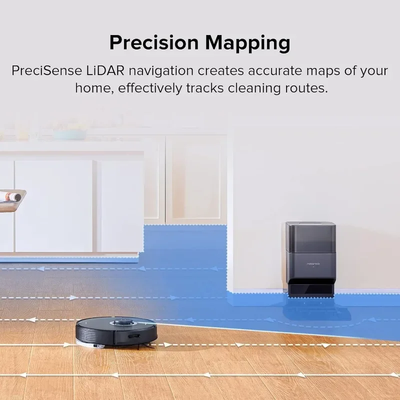 مكنسة روبوت roborock Q7 Max+ وممسحة مع قاعدة أوتوماتيكية فارغة نقية، تنظيف بدون استخدام اليدين حتى 7 أسابيع، تنظيف يتم التحكم فيه بواسطة التطبيق