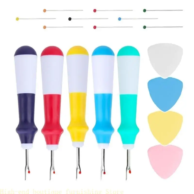 L9NB 5 Set Seam Rippers Thread Remover Stitching Remover Tailors Chalk Sewing Pins Stitching Thread Unpicker Cutter