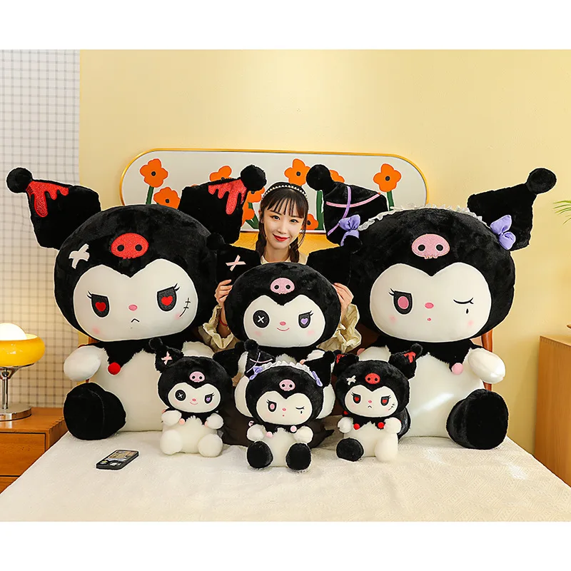 New Plushie Little Devil Dark Kuromi Doll Plush Toys Large Doll Cartoon Stuffed Animal Doll Pillow Girl Gifts