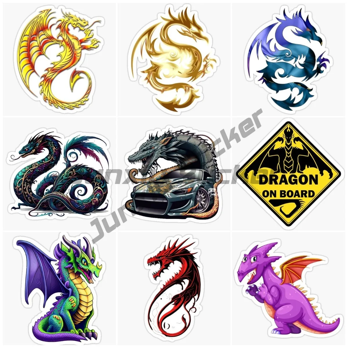 

Cartoon Dragon Dinosaur Vinyl Truck Window Glass Moto Bicycle Van Wall Door Room Car Decal