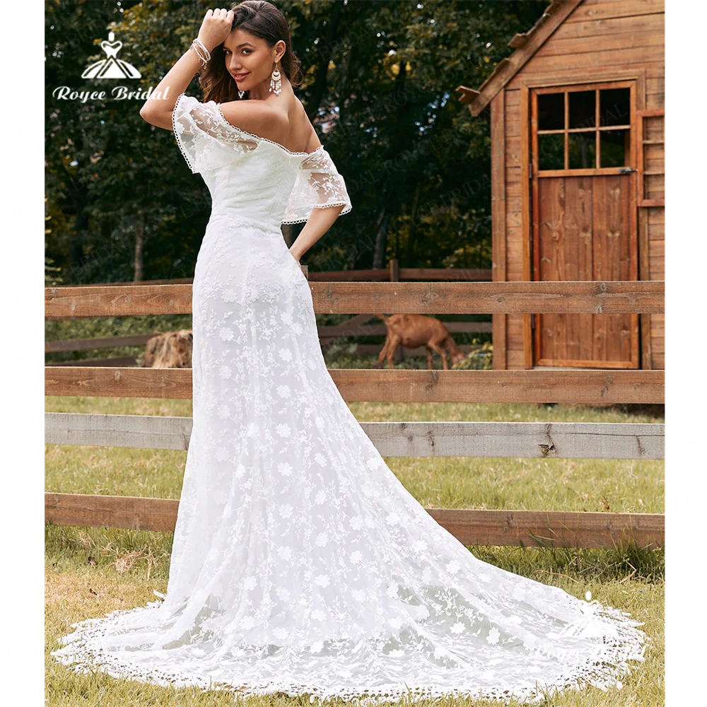 Roycebridal Sweetheart Mermaid Wedding Dress 2025 Lace Off The Shoulder Court Train Wedding Gown vestidos de novia mas vendidos