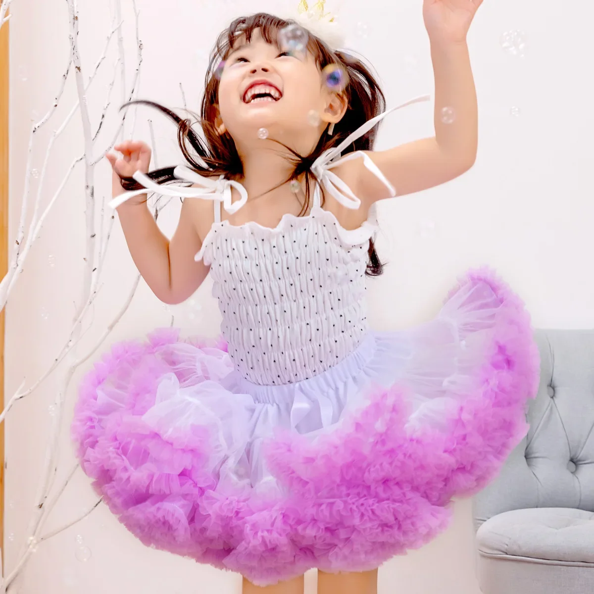 1-15 Years Lush Small Baby Girls Tutu Skirt for Kids Children Puffy Tulle Skirts for Girl Newborn Party Princess Girl Clothes