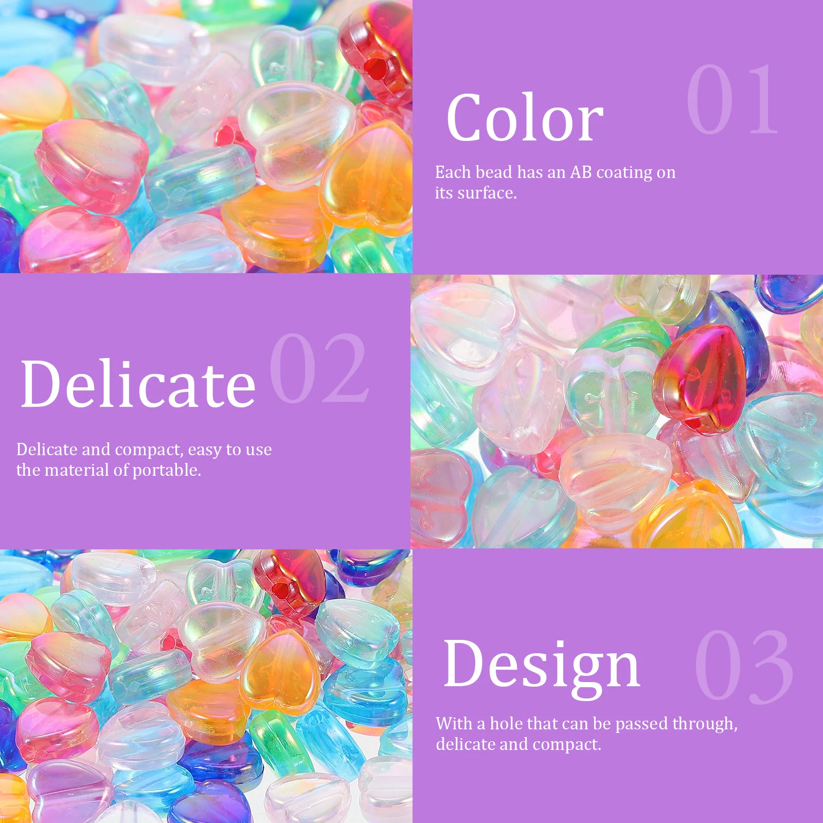 

Acrylic Colorful Loose Beads Multi-Purpose DIY Jewelry Materials for Necklace Bracelet Home Party Decoration Acrylic Beads Decor