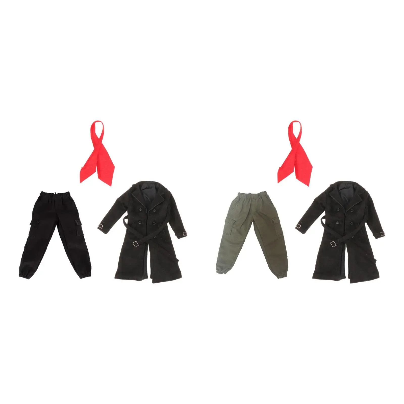 

1/12 Scale Trench Coat Fashion Overcoat with Scarf Male Figure Coat Doll Accessories for 6'' inch Male Action Figures Accessory