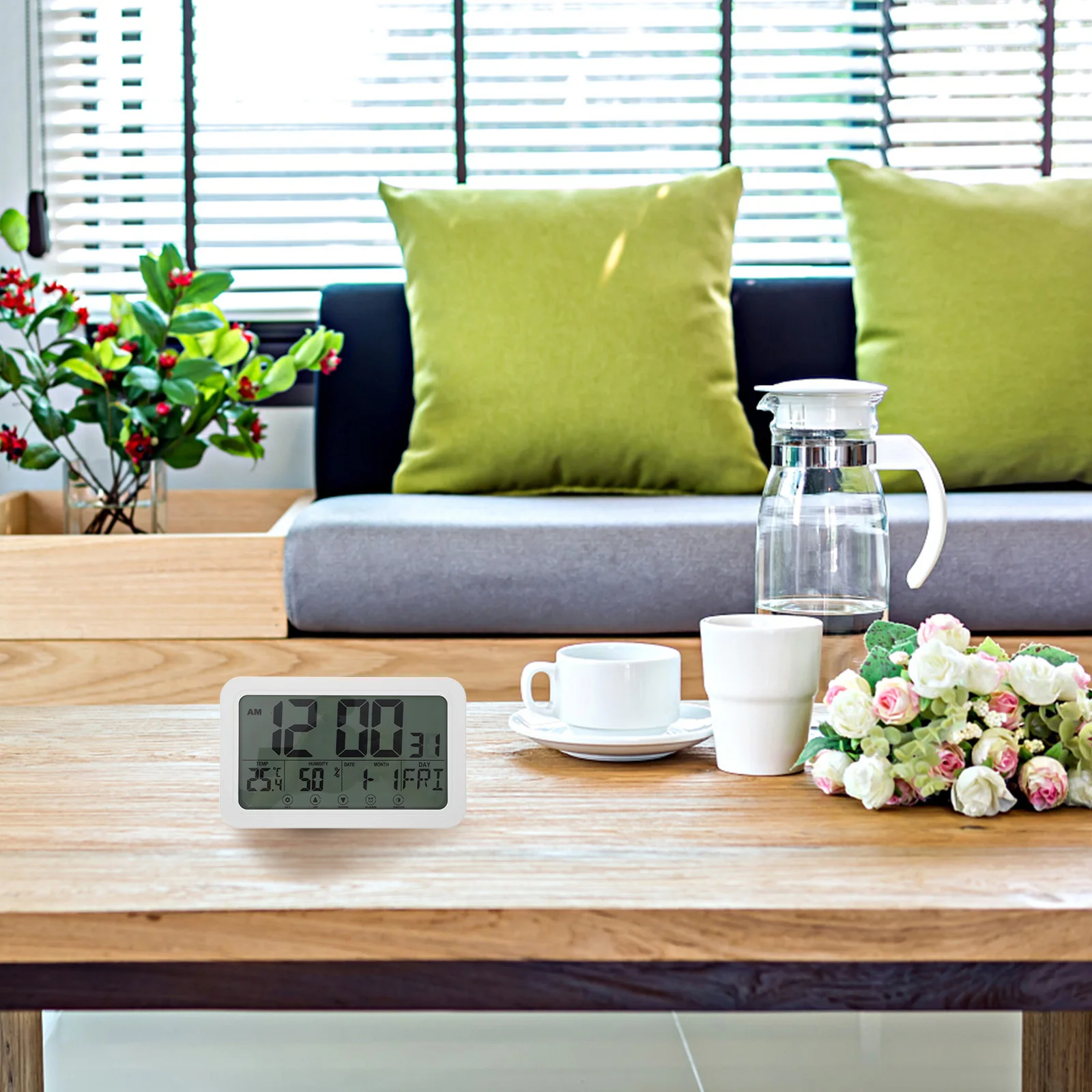 

1Pcs Digital Clock Desktop Multifunction Temperature Humidity Calendar Mute Alarm Electronic Home Clock for Bedroom Office