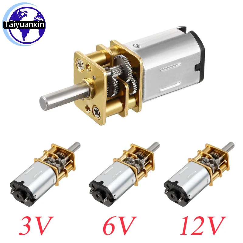 10PCS DC Motor 3V 6V 12V N20 Gear Motor Mini Micro Metal DC Motors with Gearwheel 15/30/50/60/100/200/300/500/1000RPM