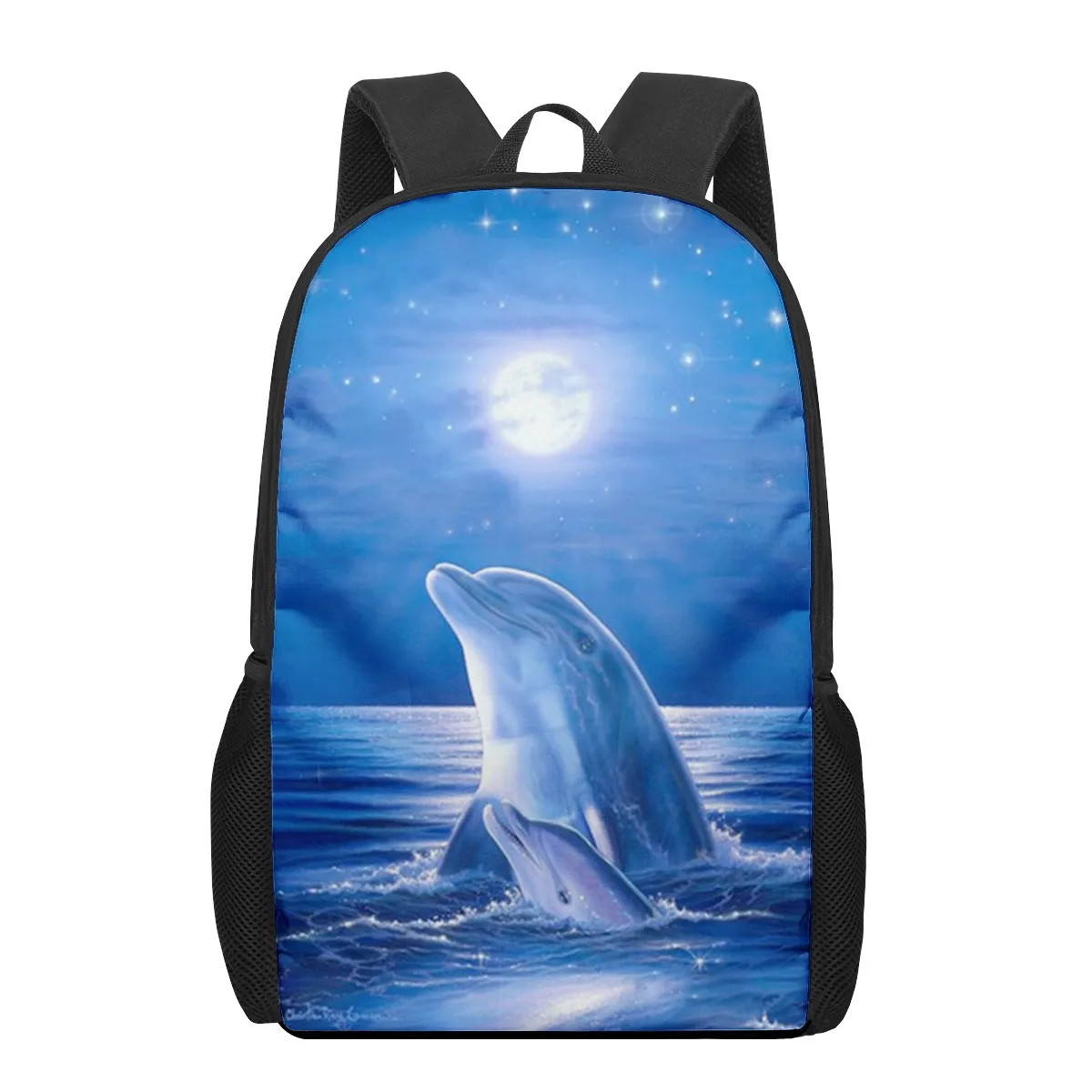 Mochila escolar con patrón 3D de animales de delfín para niños, bolsas de libros casuales para niños, mochila para niños y niñas, mochila de gran capacidad