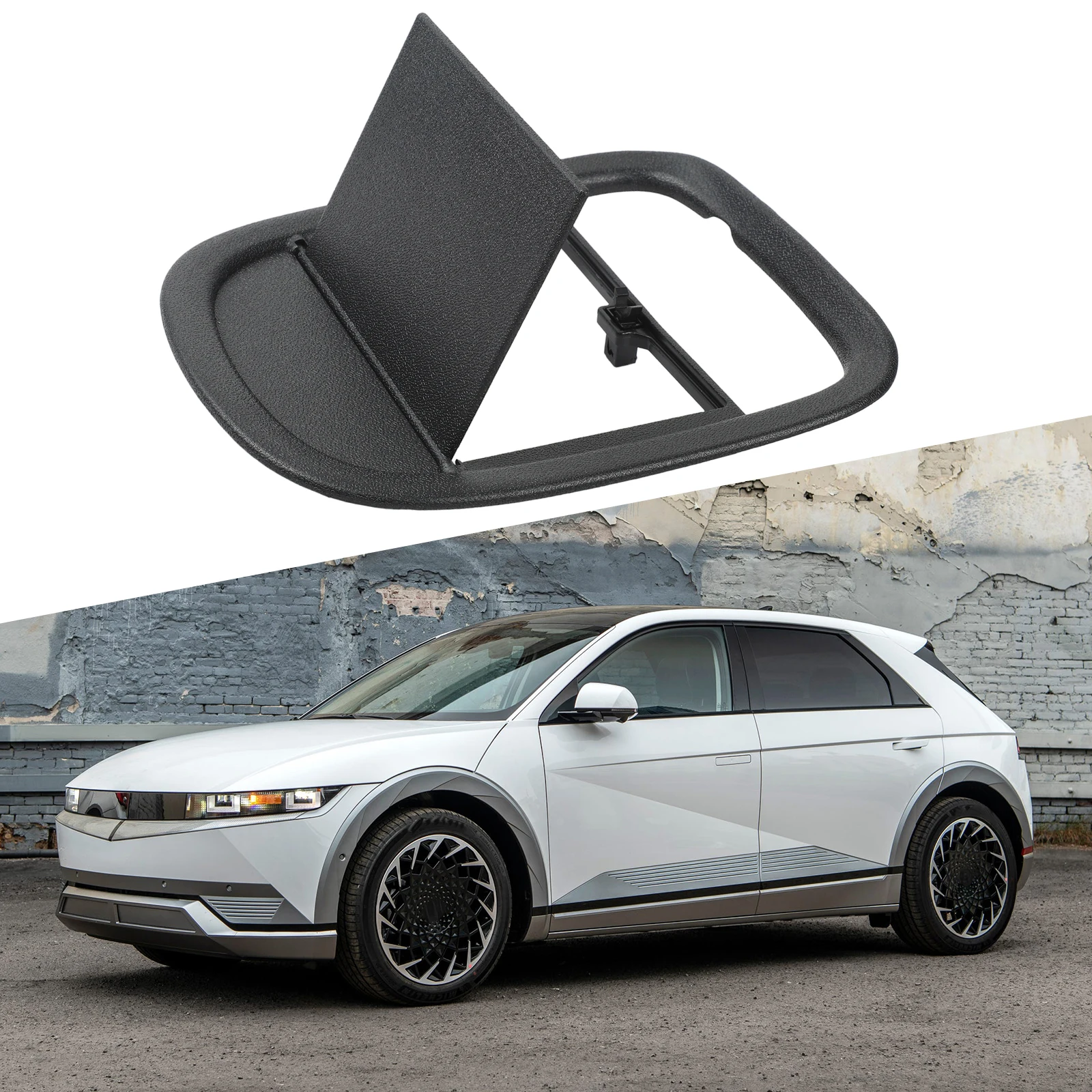 Concealed Central Control Cover Lower Storage Box For Hyundai Ioniq 5 2022-2024, Black ABS Plastic With Soft Leather Touch