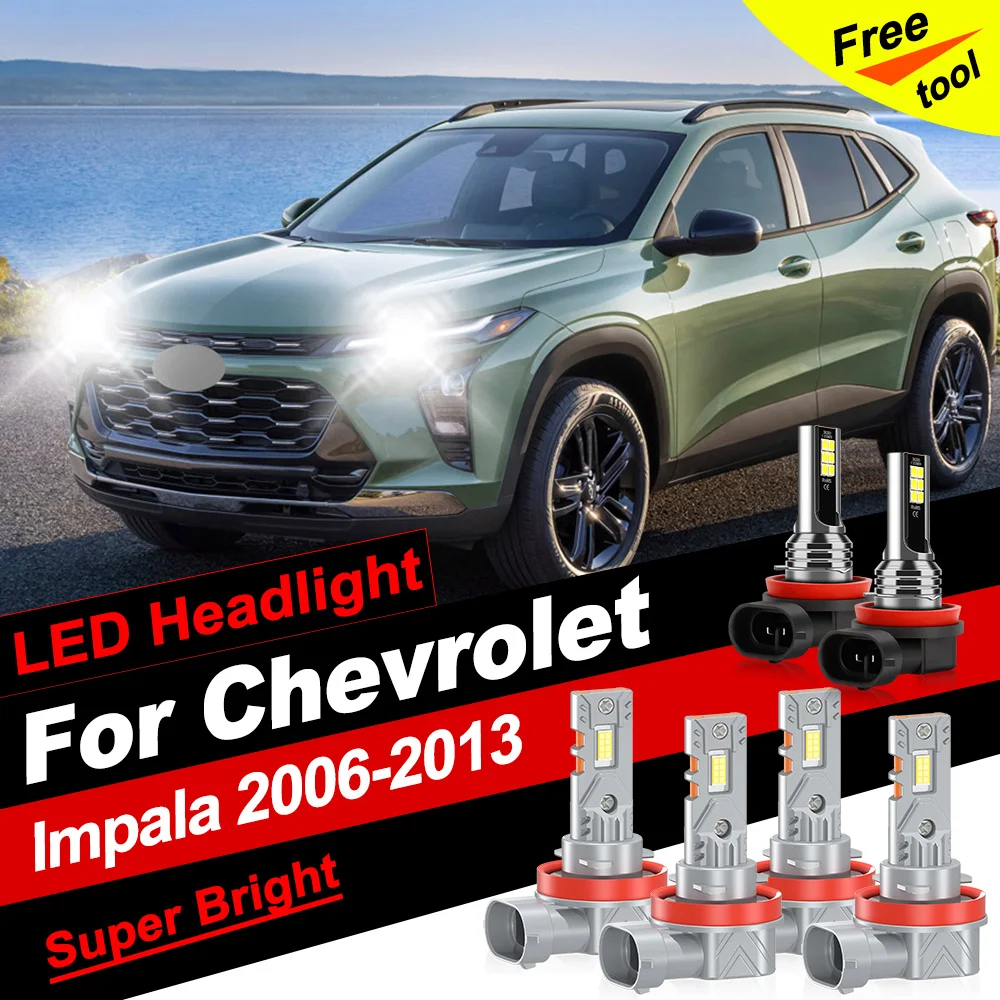 

45000LM Автомобильные светодиодные фары 6000K CSP чипы дальнего ближнего света Противотуманные фары 12 В для Chevrolet Impala 2006-2012 2013 Plug and Play