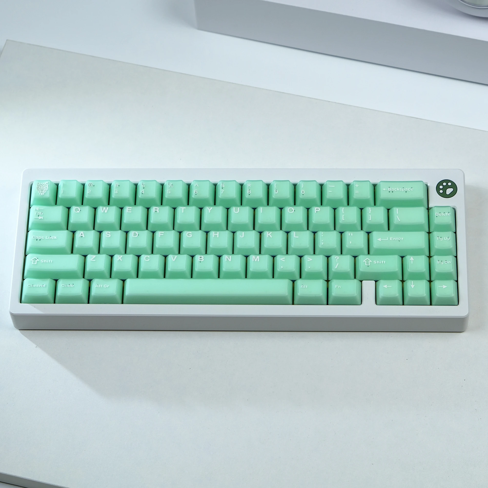 114 Keys Aifei Light Green Keycaps ABS Double Shot Translucent Cherry Height for Mechanical Keyboard Anne Pro 2 GK61 Game PC