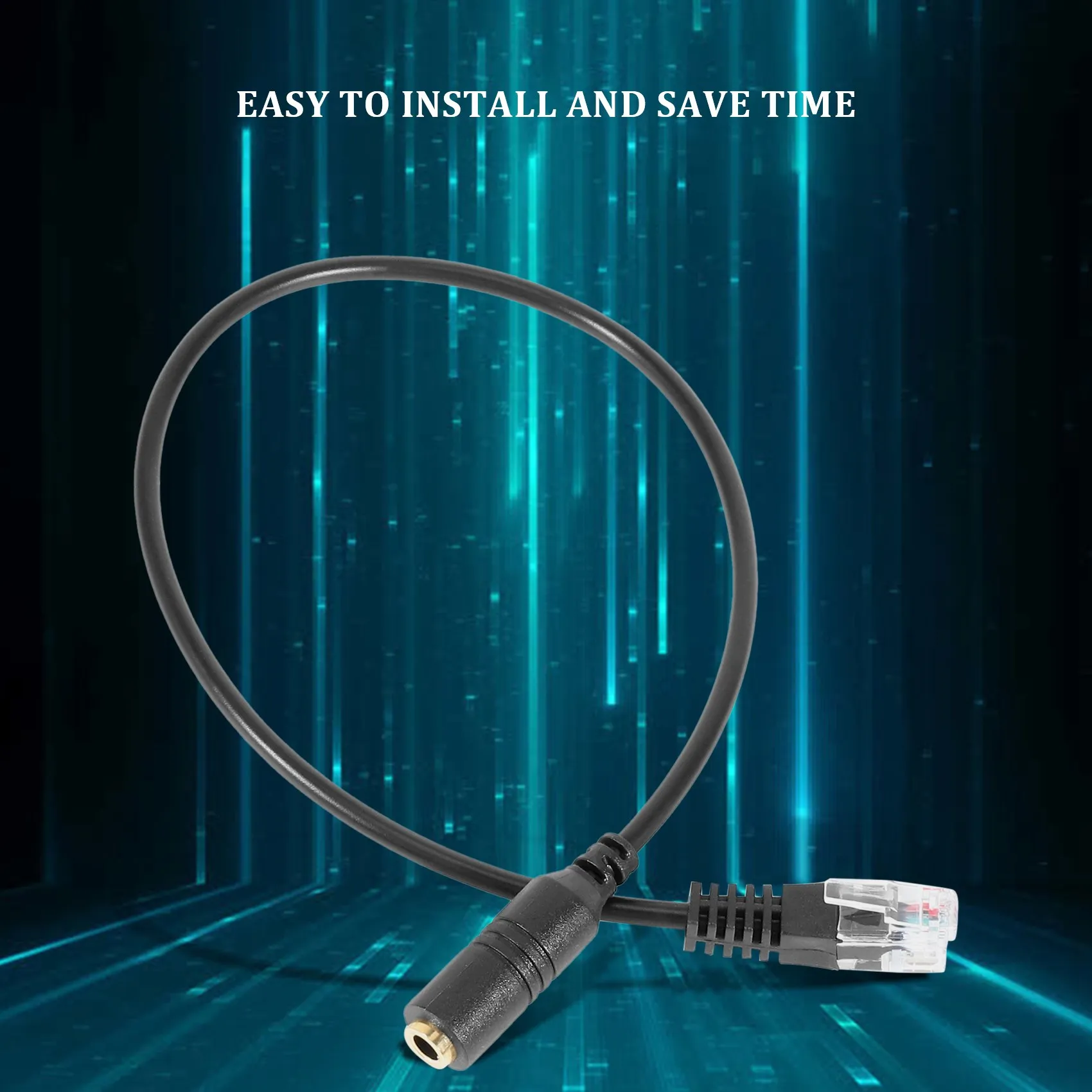 OUVU-1PC محول الهاتف rj9 إلى 3.5 أنثى محول محول كابل جهاز كمبيوتر شخصي سماعة الهاتف