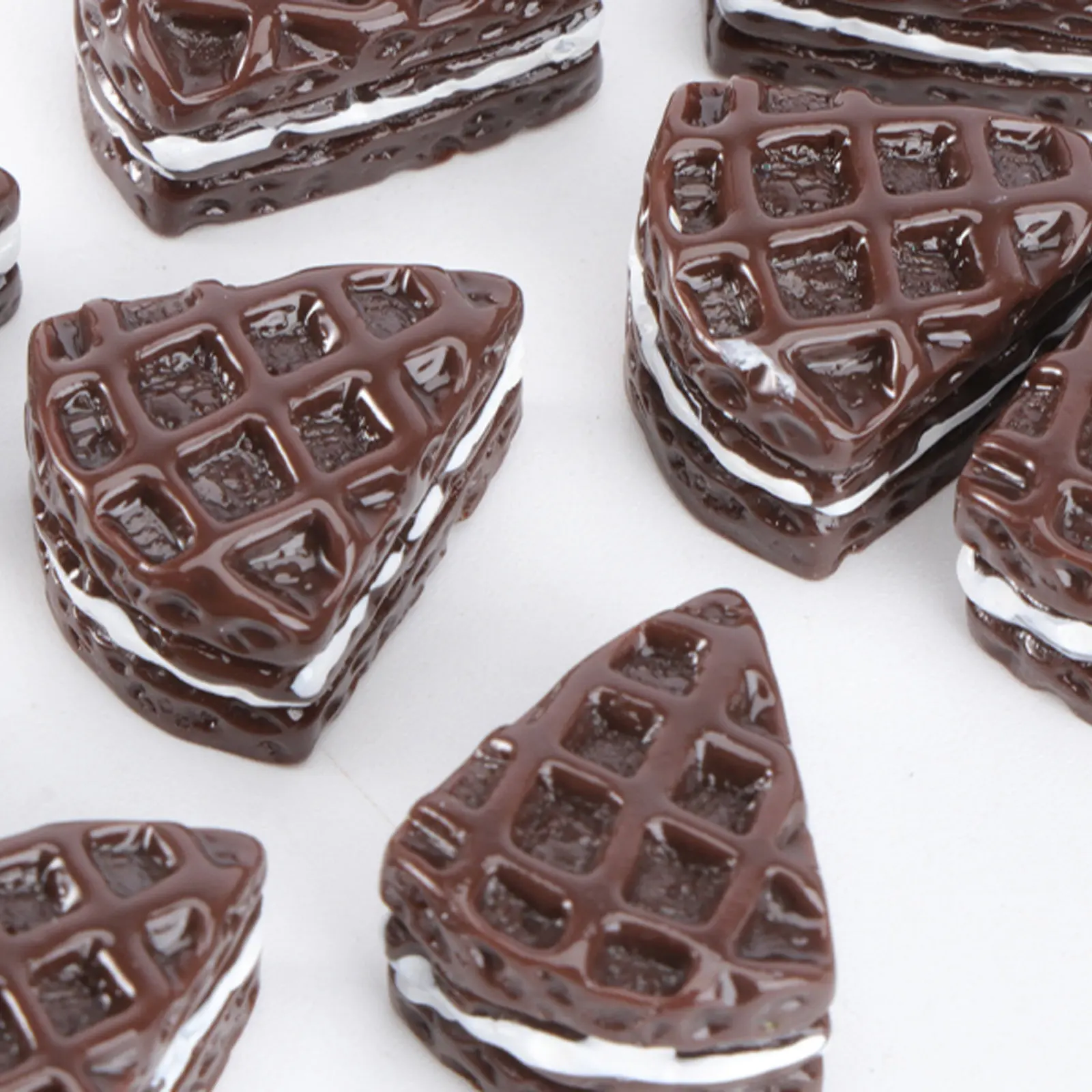 20 Piezas de Galletas de Chocolate de Imitación, Accesorios de Resina para Decoración, Adornos Artificiales para Mesa de Fiesta en Casa, Decoración DIY