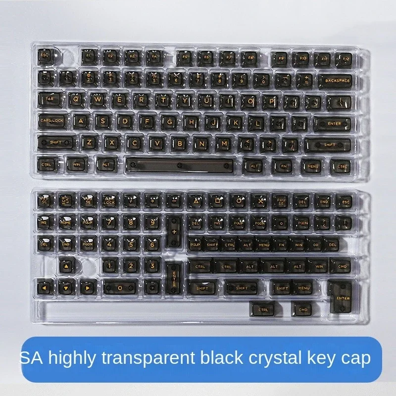 highly transparent black crystal keycap mechanical keyboard key full set of keycaps 64/84/98/104