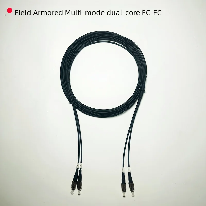 كابل ألياف بصرية مدرع، 50/125um، متعدد الأوضاع OM2، OM3 10G، ثنائي النواة، سلك تصحيح الألياف الضوئية المرن، من 1 متر إلى 50 مترًا