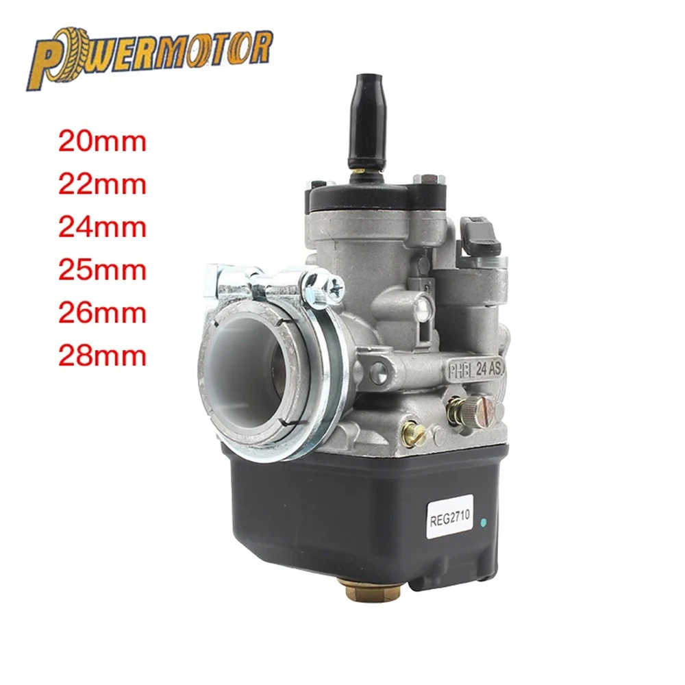 Racing Motorcycle Flat Curtain Carburetor for Dellorto PHBL 20 24 25 26 28mm 2/4T Stroke 50-300cc Scooter Enduro Motocross Parts