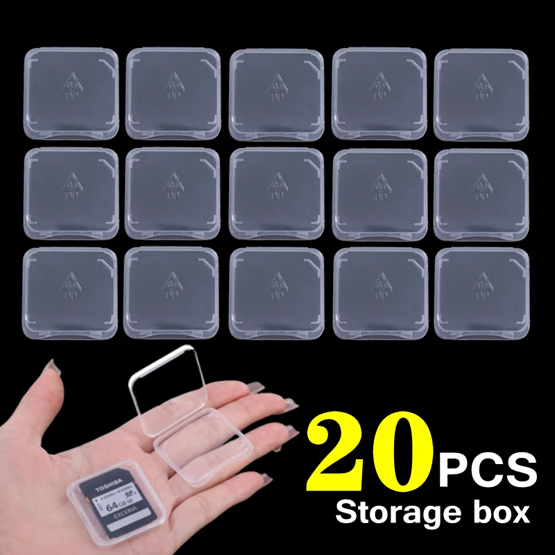 Transparent Micro SD Memory Card Case Holder Box Storage Box Portable SIM TF Memory Card Clear Plastic Case Holder Protector New