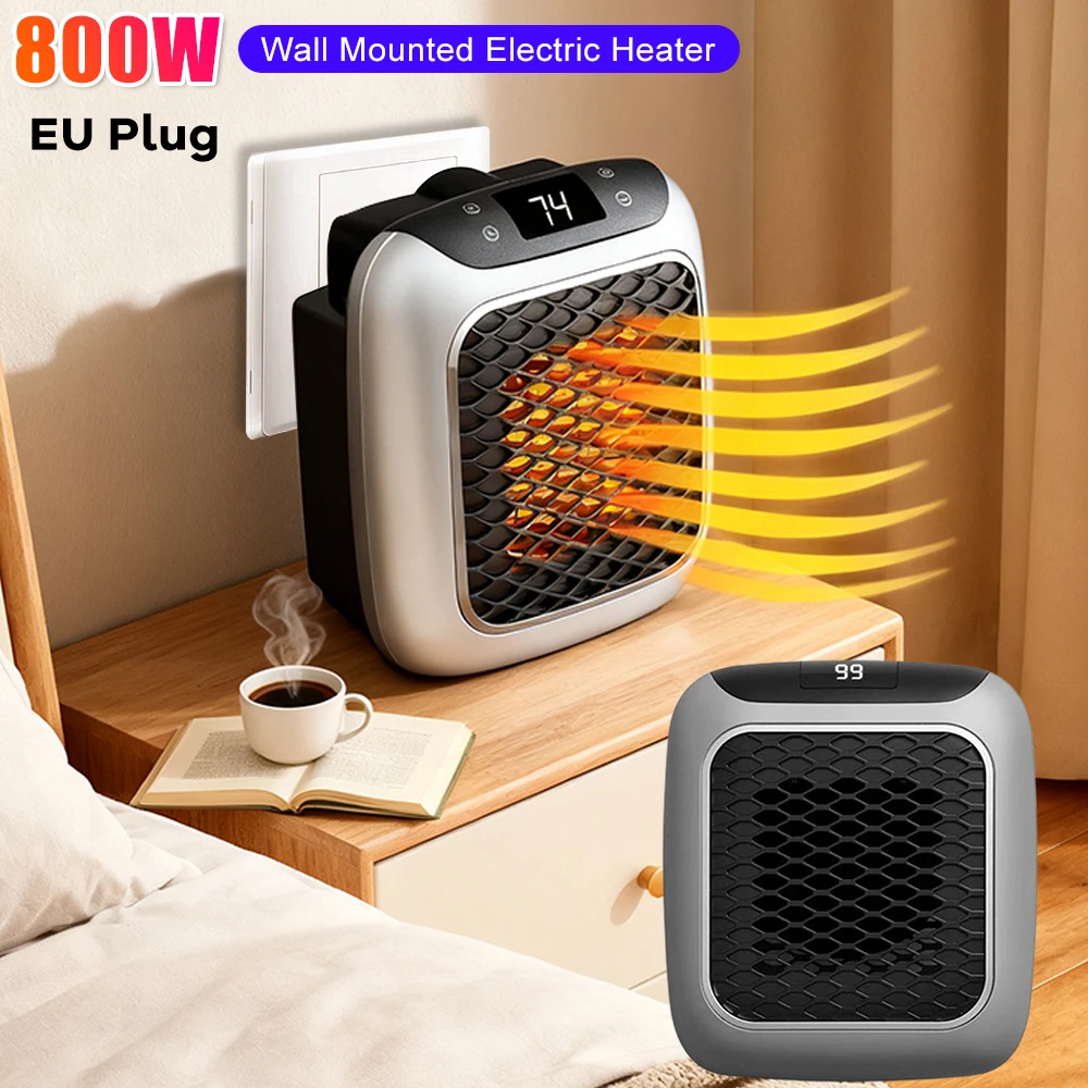 

Plug In Heater Mini Electric Heater Warmer Low Noise Wall Mounted Room Heater Portable Heater Fan for Home Office Dorm Room