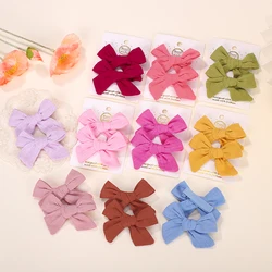 Pinzas para el pelo de algodón y lino para niña, lazos para el pelo de Boutique hechos a mano, accesorios para el cabello, 3 pulgadas, 2 unidades por juego