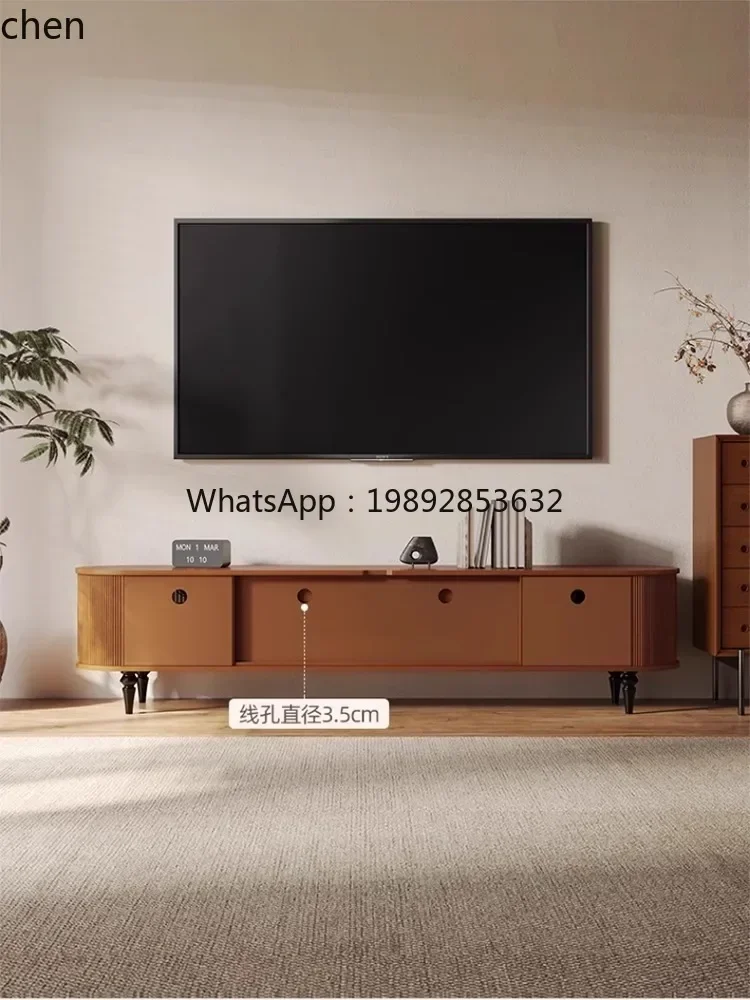 b11-7.1 TV Cabinet Solid Wood Living Room Household Walnut Pure Solid Wood Floor Cabinet Bedroom Cabinet