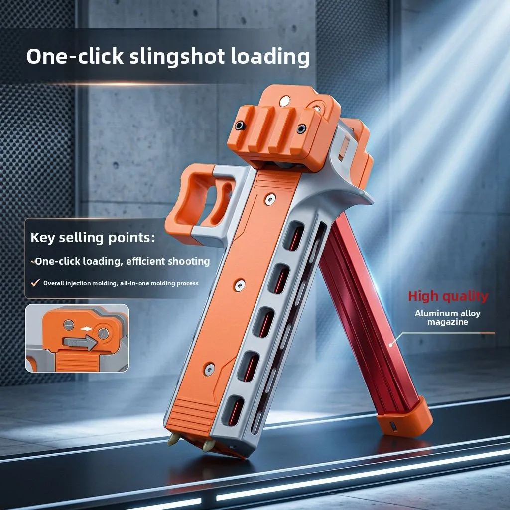 Metal Automatic Magnetic Slingshot Aluminum Alloy Magazine Pulley Top Bead Outdoor CNC Rapid Fire New 13 BEADS CLIP 3D PRINT ABS