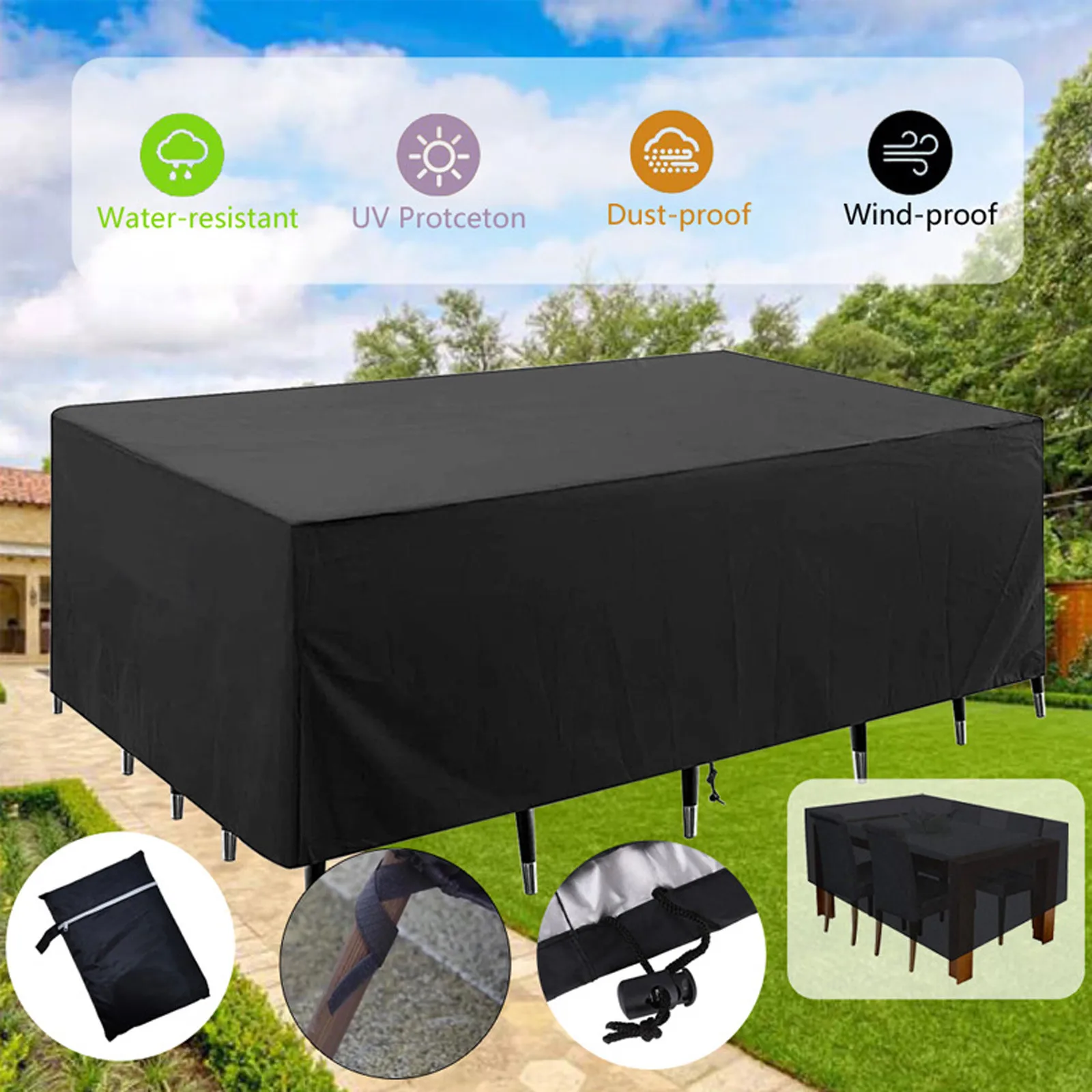 Water Resistant Cover Patio Outdoor Uv Protection Furniture Garden Windproof Shield Wholesale Dust Proof Sand Proof Furniture T1