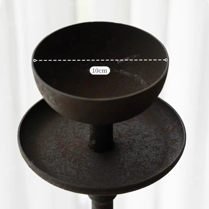 Wabi-Sabi Floor Candle Holder Vintage Iron Zen Decor Rustic Antique Candleabra Home Interior Meditation Aesthetic Centerpiece