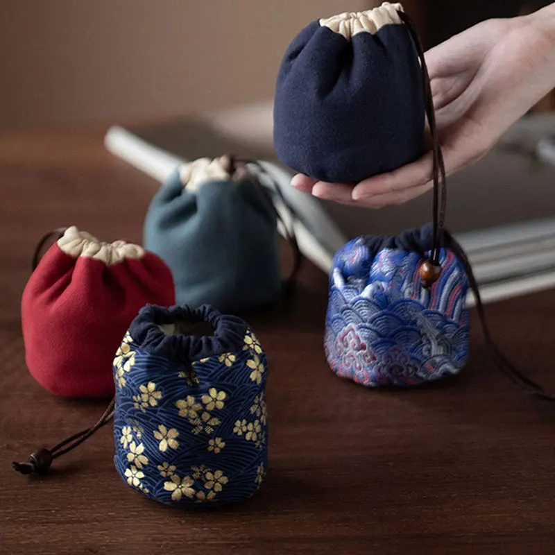 Thickened Cotton Storage Bag Travel Bag Taiwan Cloth Bag Tea Set Teapot Teacup Cloth Bag Medium Teapot Cloth Bag Multifunctional