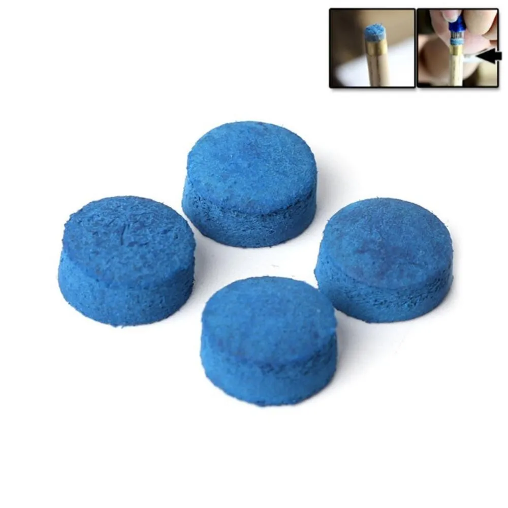 20PCS 10/12/13MM Pool Cue Leather Tips Thin Monolayer Blue Leather Head With Moisture-Proof Powder Billiards Accessories