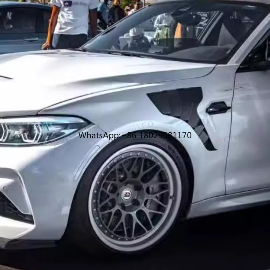 Copertura delle prese d'aria del parafango anteriore in vera fibra di carbonio per BMW M2 F87 2016 + copertura dello sfiato del parafango laterale Trim Body kit