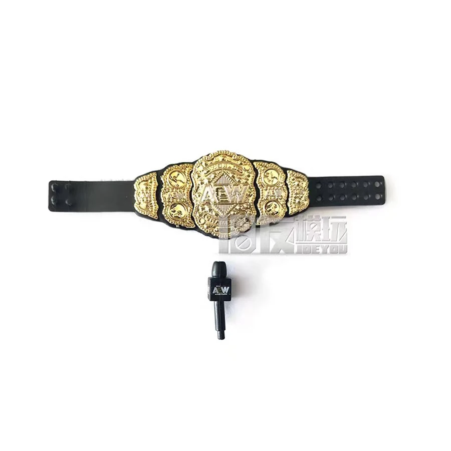 

6'' 7''inch 1pcs Decoration DIY Belt WWE AEW Wrestler Doll Accessory World Microphone Part Gold Belt for Doll Action Figure