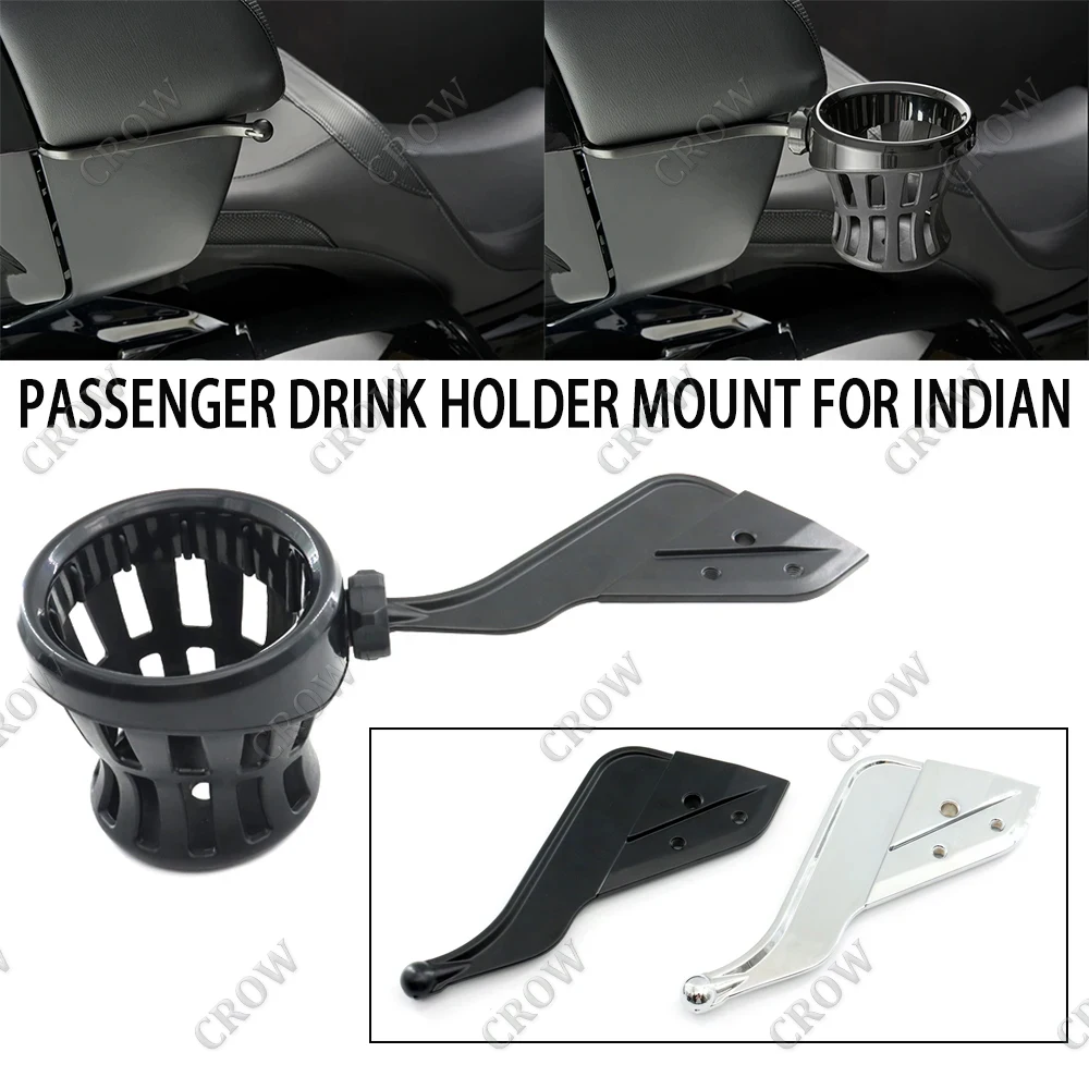 Motorcycle Passenger Water Bottle Drinking Drink Cup Mesh Basket Holder Bracket F​or Indian Pursuit Elite Roadmaster Dark Horse