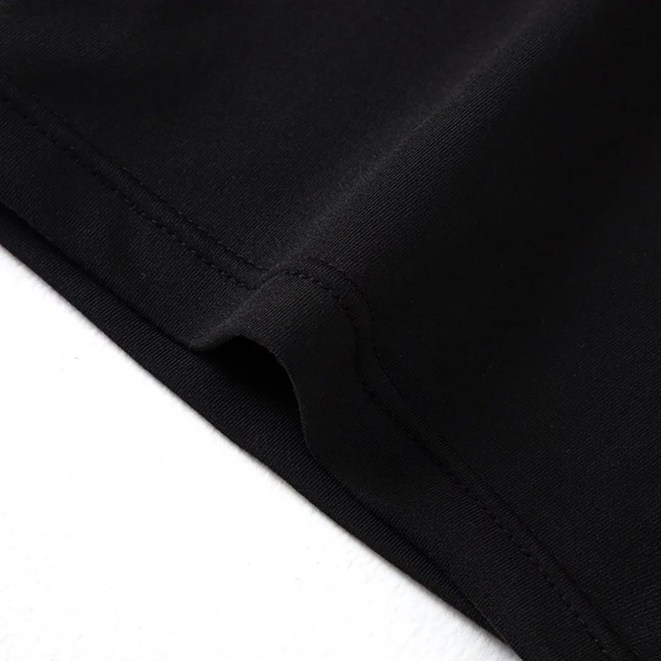4/10 Herren Jugend Vier Jahreszeiten Schwarze Einfarbige Trendige Elastische Taille Buchstaben-Flachkanten-Shorts Sport Quadrangle-Shorts – Detail 12