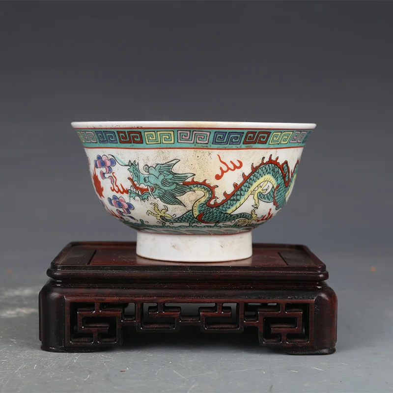 Pastel Dragon Pattern Jingdezhen Bowl Factory Porcelain State Owned Porcelain Factory Porcelain National Bowl