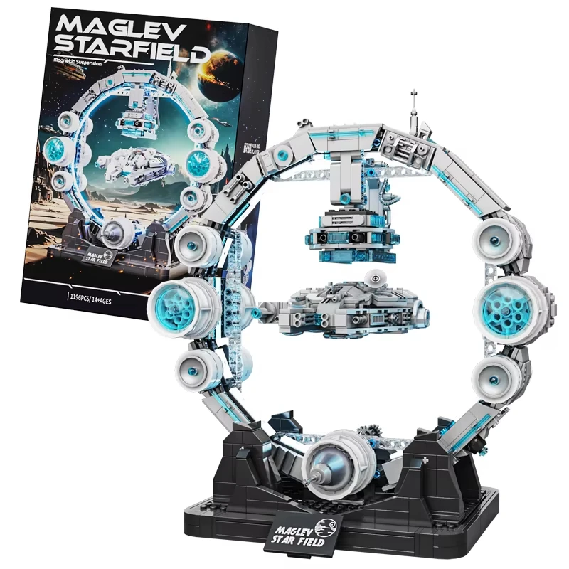 Technical Maglev Falcon Spaceship Building Blocks Magnetic Suspension Space War Spacecraft Bricks Toys Ornaments Kids Gifts