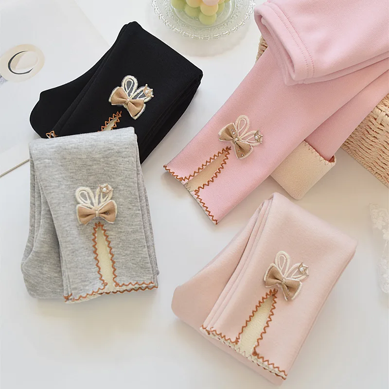 

Леггинсы для девочек, тонкие бархатные осенне-зимние детские хлопковые флисовые полированные детские весенне-осенние верхняя одежда, утепленные штаны