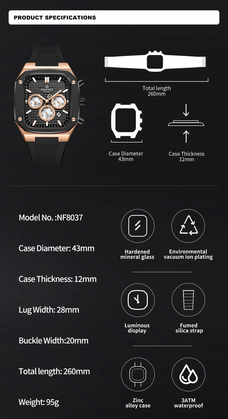 NAVIFORCE Lover\'s horloge voor mannen en vrouwen Casual mode-jurkhorloge Waterdicht datumklok Paarhorloge Geschenkset te koop