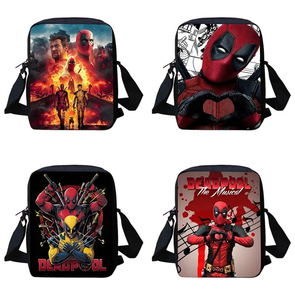 Menino meninas deadpools impresso dos desenhos animados ombro saco do mensageiro criança bolsa casual crianças saco de compras mochila para crianças