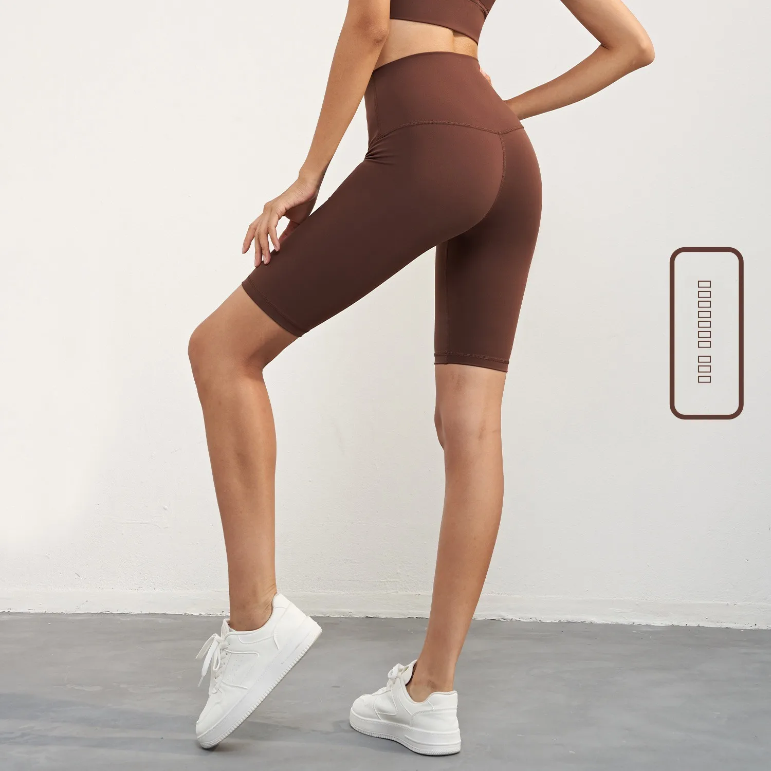 Nova sensação de pele de cintura alta cinco quartos apertados yoga calças de fitn buls confortável camada base leggings