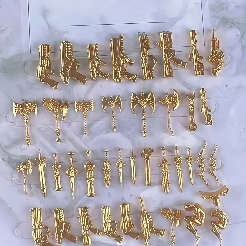Cyberpunk Silikon-Nagelform, 3D Gewehr Schwert Axt DIY Geprägte Nagelkunst-Charms Form für UV-Harz – Detail 5