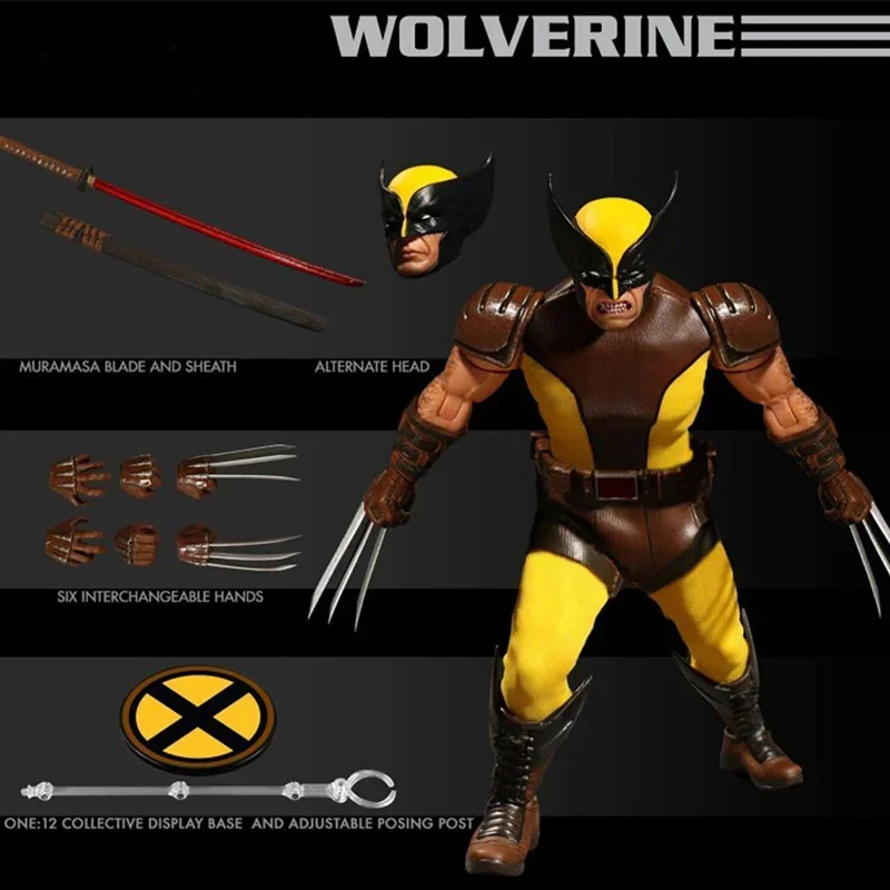 Mezco One:12 Collective Wolverine Marvel Universe Brown Wolverine Anime Figurine Model Toy Decor Birthday Gift