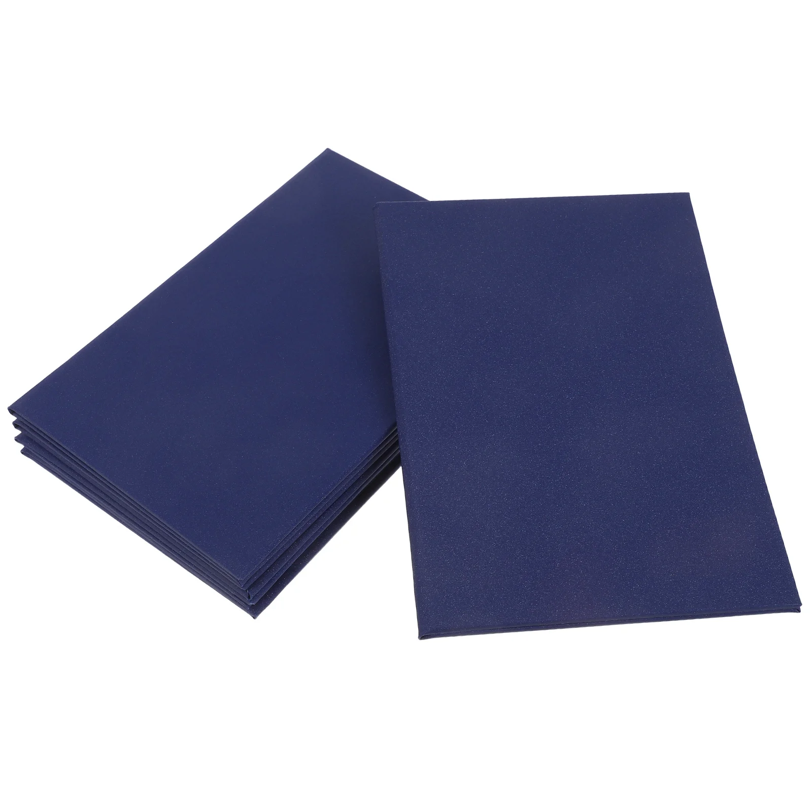 5pcs Blank Certificate Holders Blue A5 Solid Color Paper Diploma Covers For Graduation Awards Certificate Protector Report