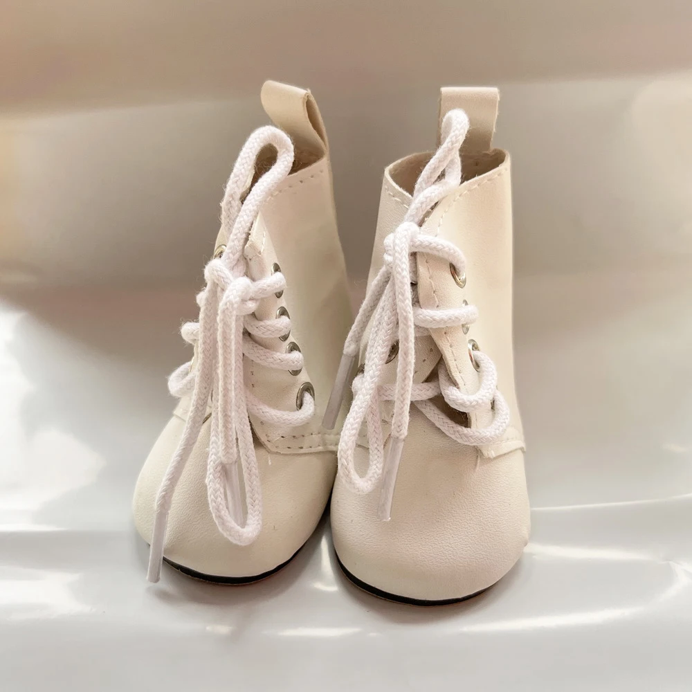 7CM Doll Boots Handmade Doll Mini PU Shoes Fit for 18 Inch American&43CM Height Doll Accessories for Generation Girl`s Toy